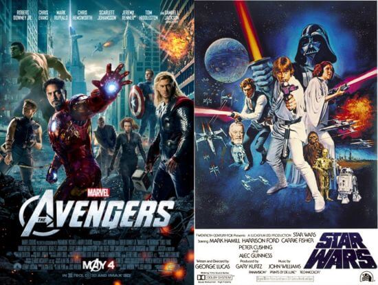 Avengers - Star Wars movie posters